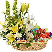 Basket of Assorted Flowers & Chocolates