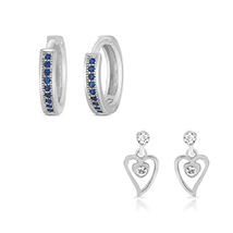 Mahi Combo of Elegant Bali Hoop Stud Earrings for Women 