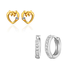 Mahi Combo of Mystic Bali Hoop Stud Earrings for Women 