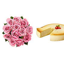NY Cheescake with Pink Roses