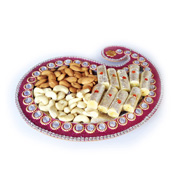 Ethnic Dryfruit Tray With Kaju Roll & Dryfruits