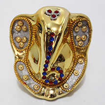 Golden Stone Studded Ganesha