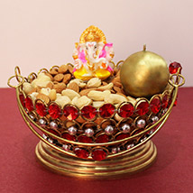 Golden Dry Fruit Basket