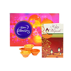 Celebrations with Card & Diya - Diwali Gifts