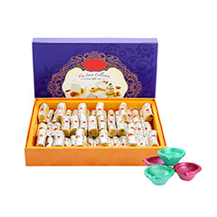 1 kg Kaju Roll and Diyas - Diwali Gifts