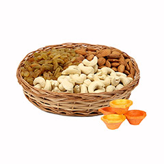 Dry Fruits Basket & Diyas - Diwali Gifts