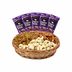 Dry Fruits Mixture & Dairy Milk - Diwali Gifts