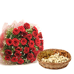 Dry Fruits & Rose Bouquet - Diwali Gifts