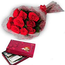 Half Kg Kaju Barfi & Roses - Diwali Gifts