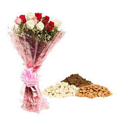 Mix Roses & Dry Fruits - Diwali Gifts