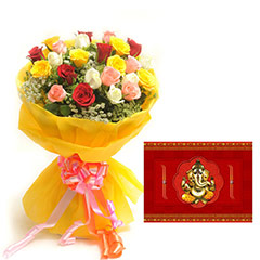 Mix Roses N Greetings - Diwali Gifts