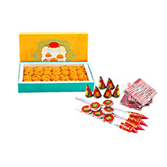 Crackers With Ladoo - Diwali Gifts