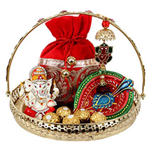 Golden Tray & Jari Potli Hamper