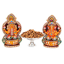 Lakshmi Ganesh Idol & Dry Fruits Platter