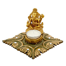 Golden Ganesha Tea Light Holder