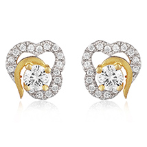 Floral Petal Gold Plated Stud Earrings for Women 