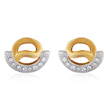 Arc Gold Plated Stud Earrings for Women 