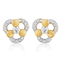 Magic Flower Gold Plated Stud Earrings for Women 