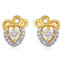 Pure Floral Gold Plated Stud Earrings for Women 