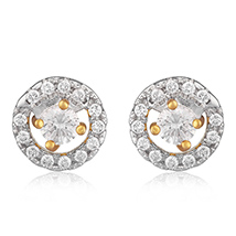 Classic Circle Gold Plated Stud Earrings for Women 