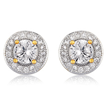 Chic Circle Gold Plated Stud Earrings for Women 