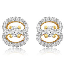 Budding Floral Gold Plated Stud Earrings for Women 