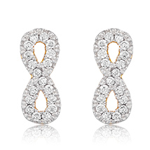 Infinity Gold Plated Stud Earrings for Women 
