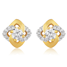 Square Star Gold Plated Stud Earrings for Women 