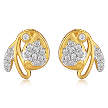 Floral Angel Gold Plated Stud Earrings for Women 