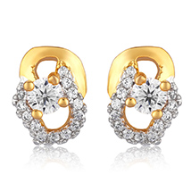 Floral Arc Gold Plated Stud Earrings for Women 