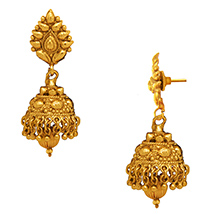 Traditional Ethnic Pure Floral Gold Plated Dangler Earrings for Women by Donna 