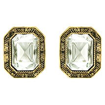 White Edgy Square Stud