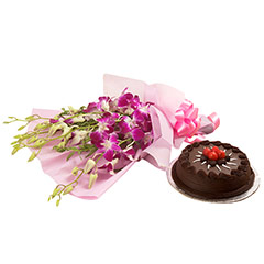 Exotic Orchids n Cake Hamper