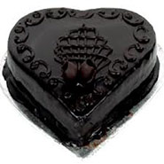 Eggless Heart Shape Chocolate Cake