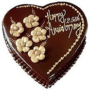 1 Kg Heart Shape Chocolate Cake