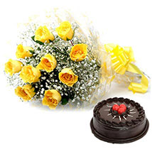 Yellow Roses and Cake