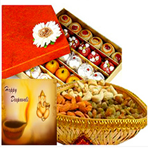 Diwali with Sweets and Dry Fruits