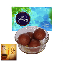 Diwali with Gulab Jamun and celebration