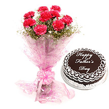 Fathers Day - Chocolate Cake N Flowers