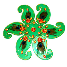 Green Acrylic Rangoli Sticker