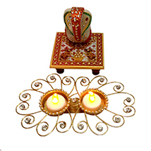 Marvel Ganesha with Electric Candle Stand