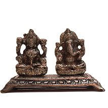 Metallic Laxmi Ganesha idol