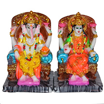 Colourful Laxmi Ganesha statue