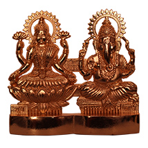 Golden metallic Laxmi Ganesha idols