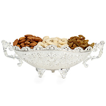 Designer Silver Dry Fruits Tray