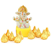 White Ganesha & Modak Chocolates