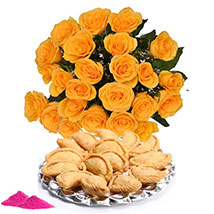 Gujiya n Floral Hamper