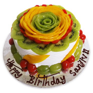 1kg Flower Shape Fruit Cake Eggless