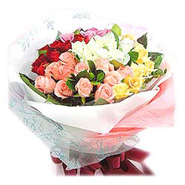 Bouquet of 36 Mixed Colours Roses-MAL