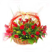 Basket of 24s Red Roses-MAL